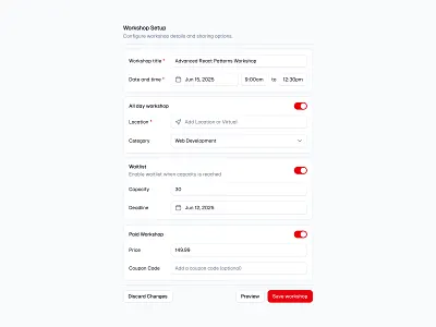 Setup Form 📝 button design form input minimal saas switch ui web design