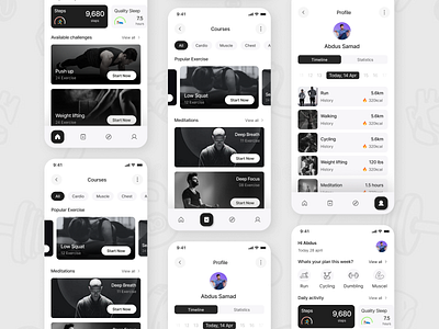 Fitness healthcare app UI fitness fitness mobile app fitness training healthcare mobile app design ui ux design workout