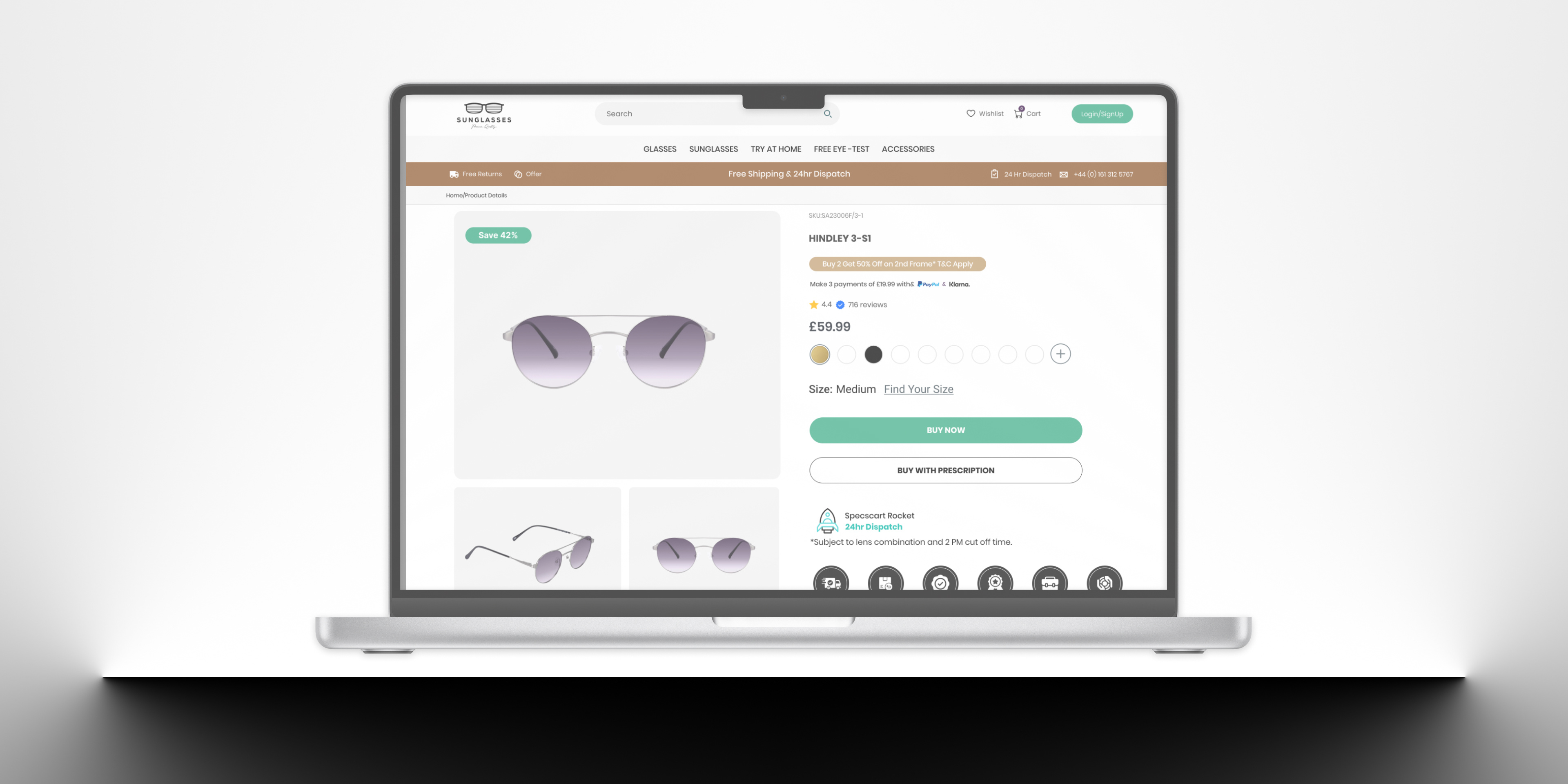 Sunglasses - E-Commerce Product Details Page details page e commerce website design graphic design product product details page ui user interface user interface designer ux design website design page
