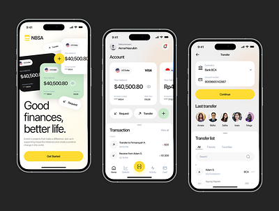 NBSA - Small finance management figma shots ui ux