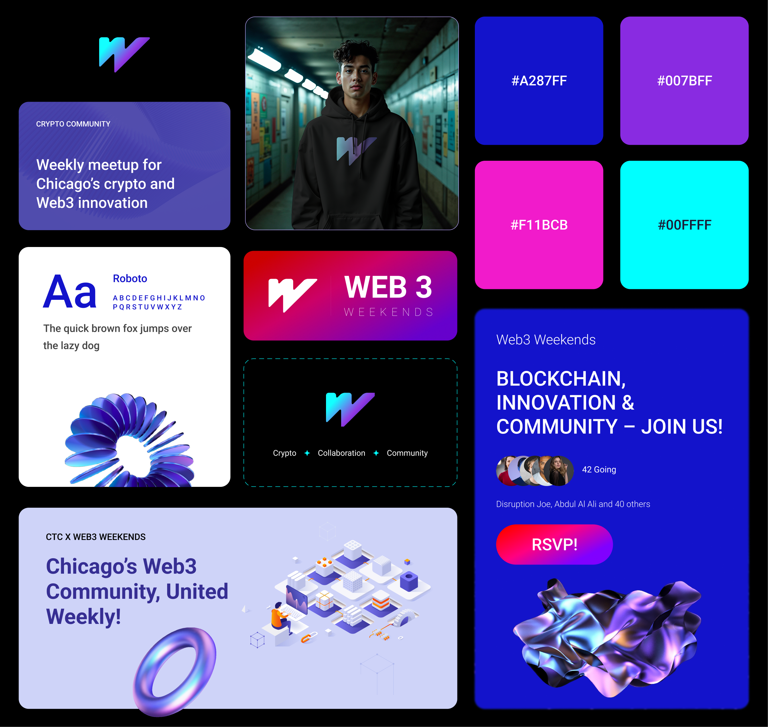 Web3 Weekends - Moonboard Ideas 3d logo ui ux vector web3