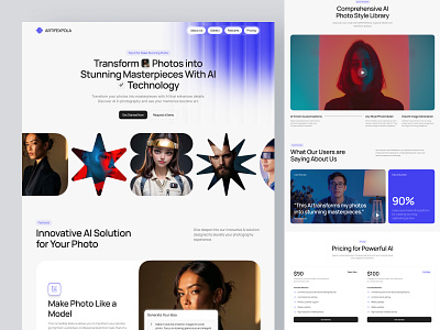Artiflexpola - AI Photo Editor agency ai design editor elementor framer image landing page photo platform software technology ui webflow website wordpress