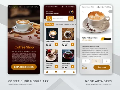Coffee Shop Mobile App UI/UX Design With Clean Interface android app ios mobile app ui ux