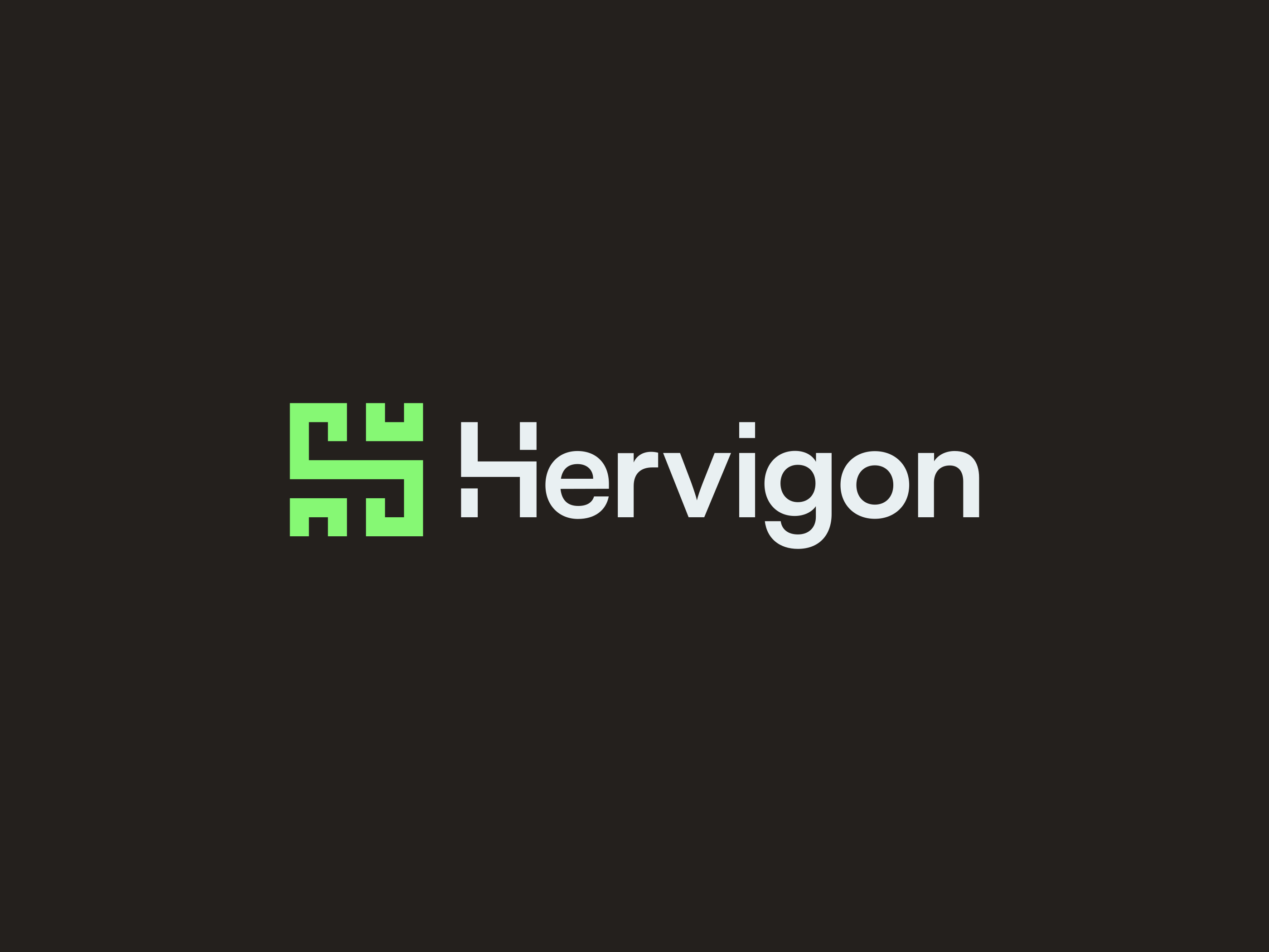 Hervigon logo brand identity branding design eco graphic design green h logo logo logomark logotype minimal
