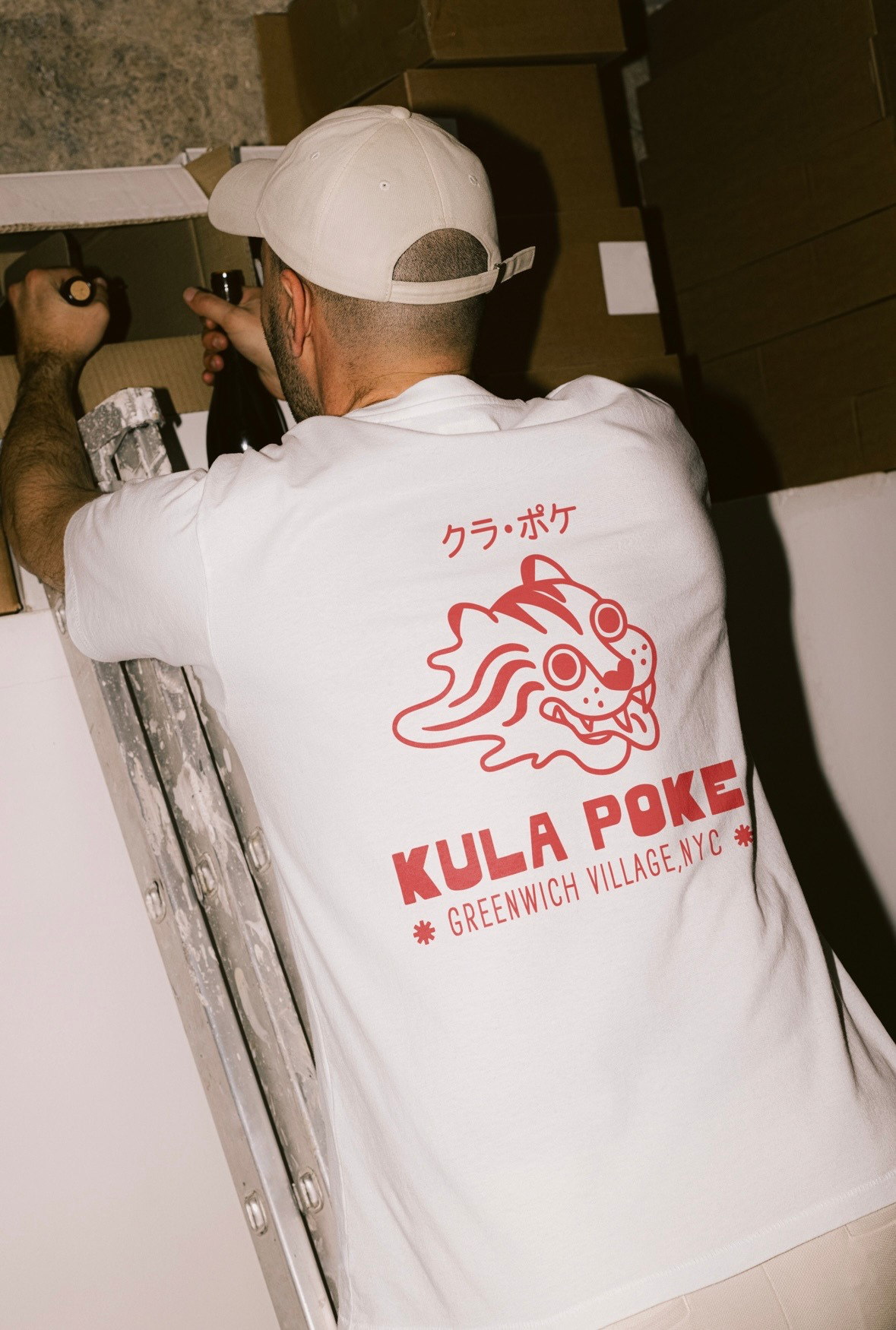 Kula Poke NYC apparel branding graphic design illustration logo packaging restaraunt typography