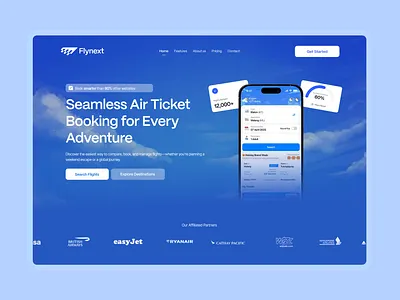 Flight Booking Website agency booking branding design flight landingpage plane ticket