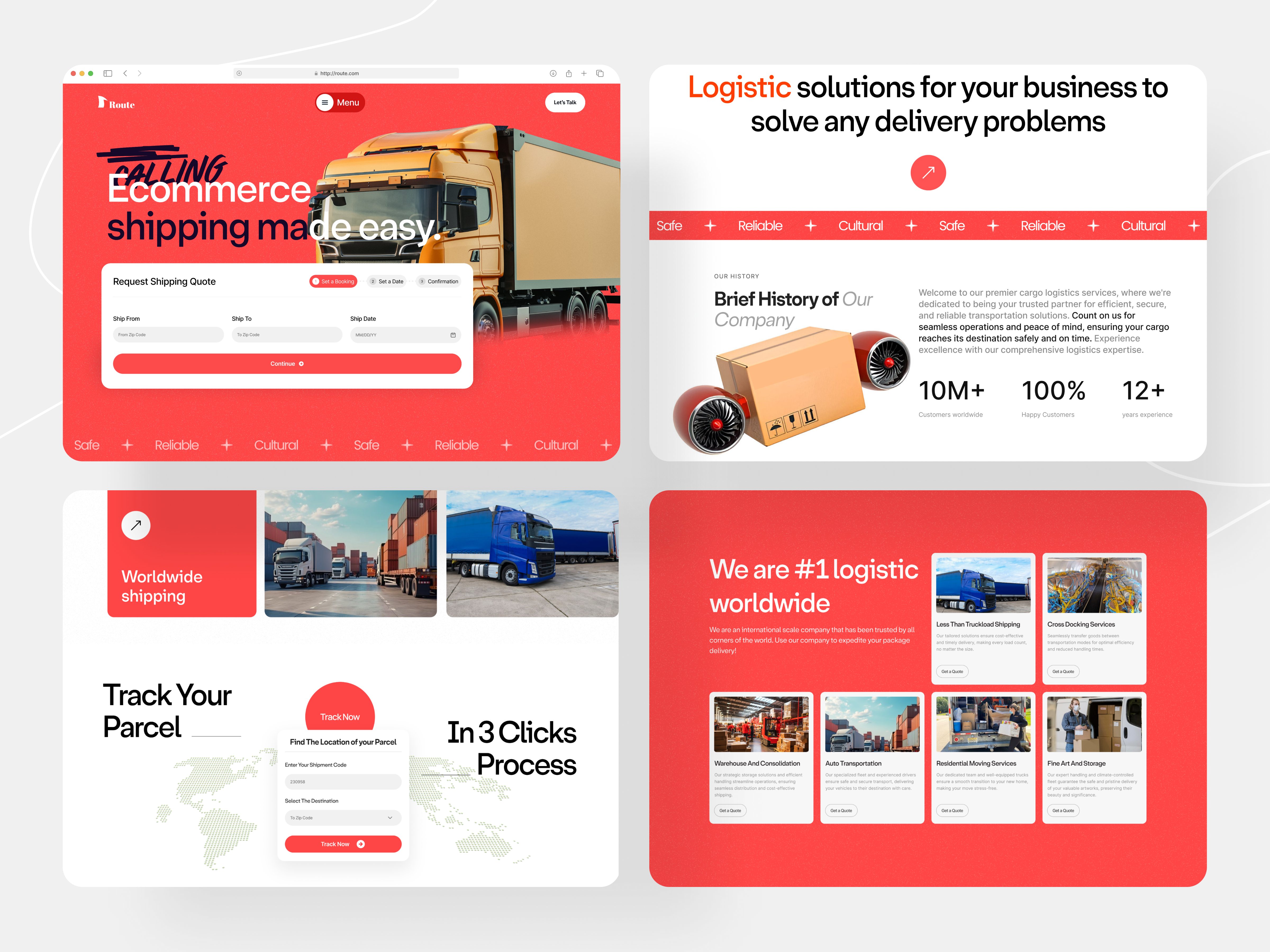 Logistics Company Web Design Landing Page courier delivery delivery service landing page logistics logistics company logistics support logistics website shipment shipping container shipping dashboard shipping tracking shipping website transport transporting web interface design