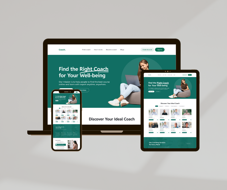 Coach - Online Course Landing Page clean coach course e learning education website graphic design landing page learn learning learning website mentoring online course onlinecourse saas saas course training ui ux website website course