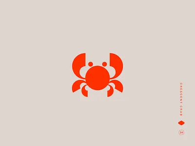 Crescent Crab animal logo coastal design crab illustration crab logo crab symbol crustacean flat design geometric shapes marine life minimalist crab minimalist logo modern crab nautical design ocean logo sea creature logo seafood logo vector illustration