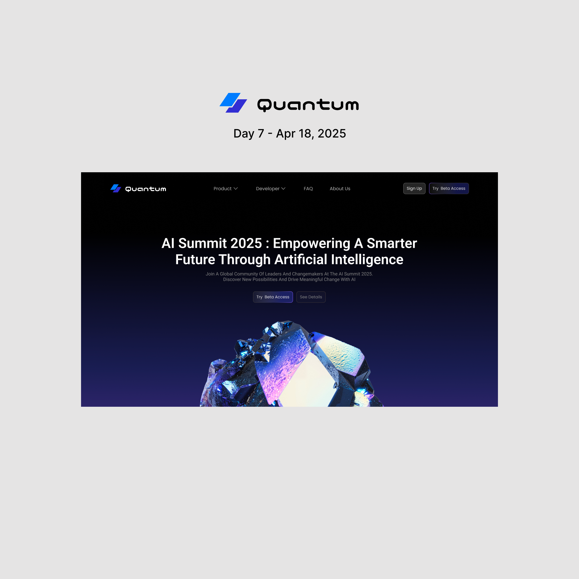 Quantum - AI Summit Web Design hero design ui web design website design