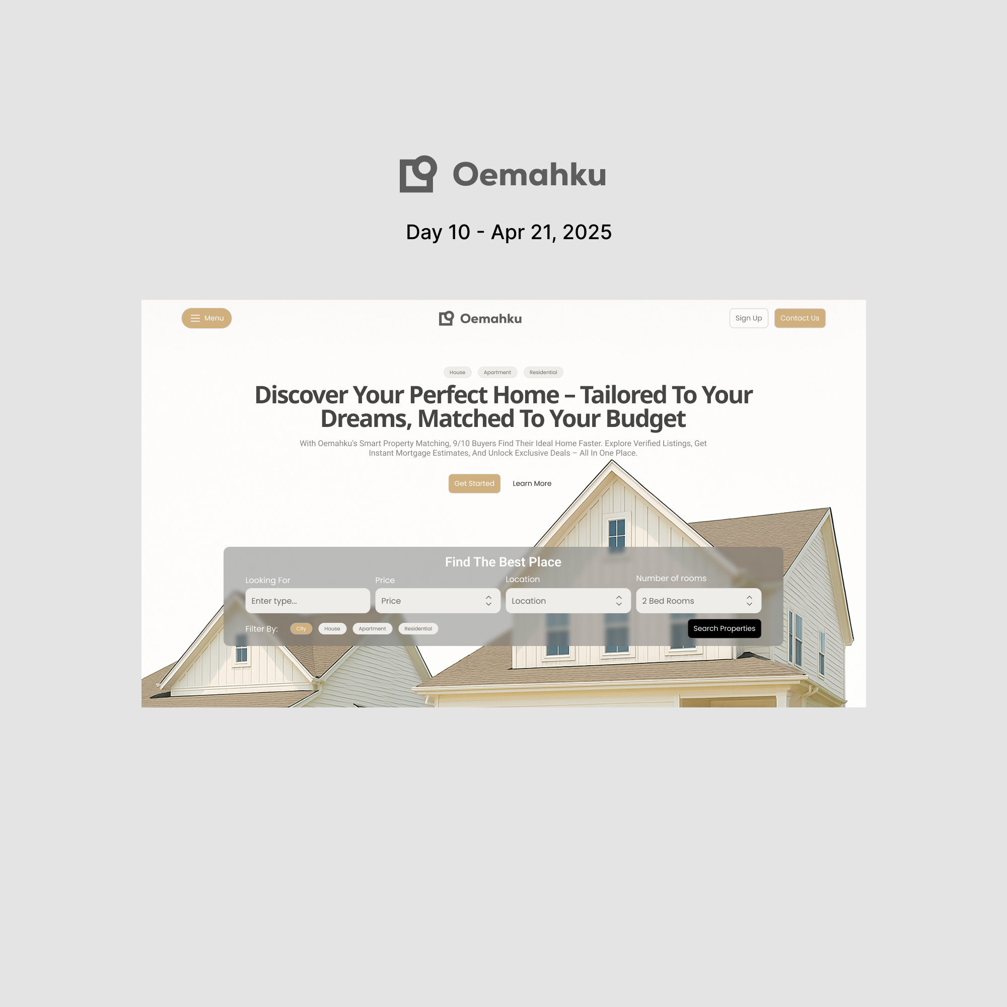 Oemahku - Property Web Design figma hero web design landing page ui uiux design web design