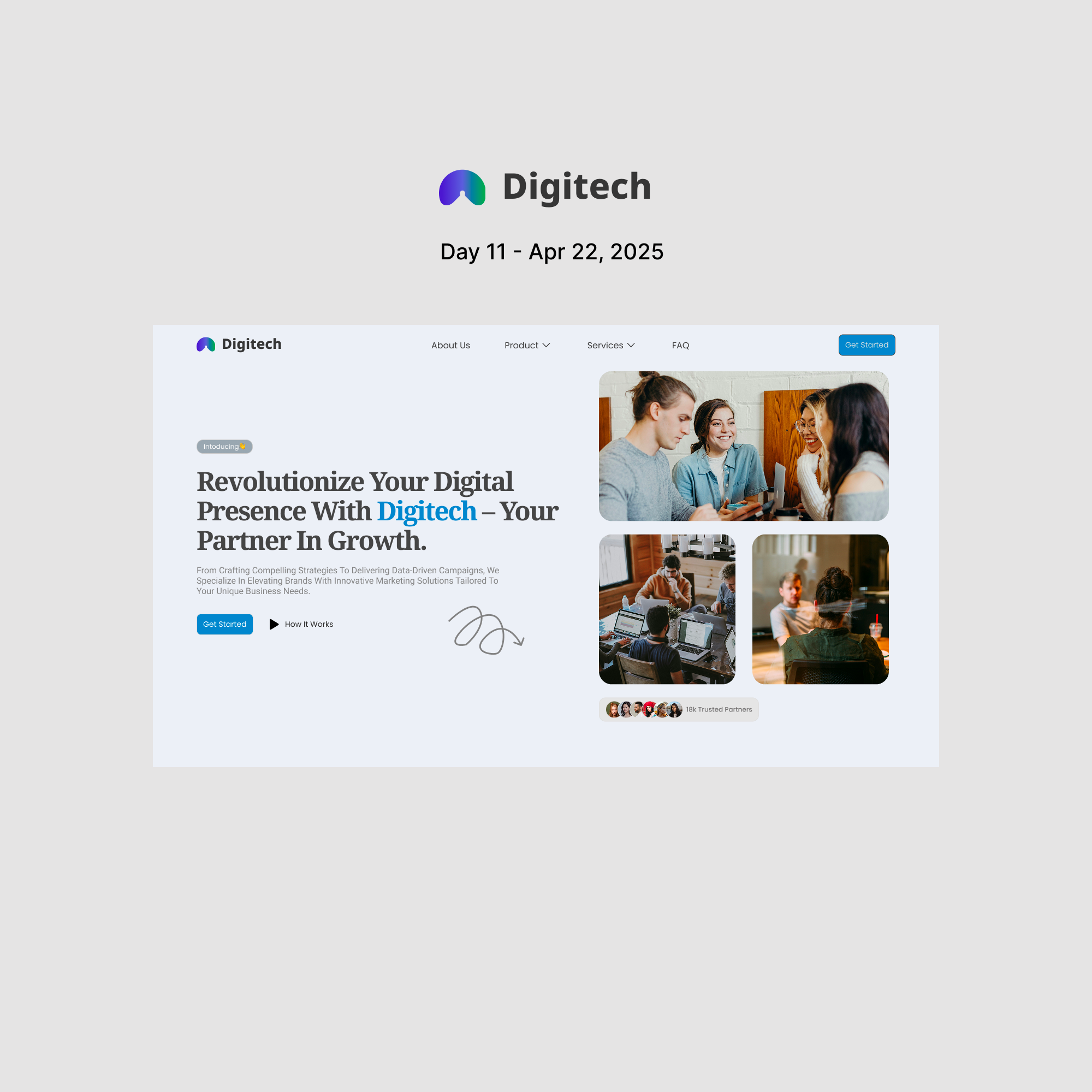 Digitech - Digital Marketing Agency figma hero web design landing page ui uiux design