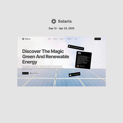 Solaris - Green Renewable Energy hero web design landing page ui uiux design web design