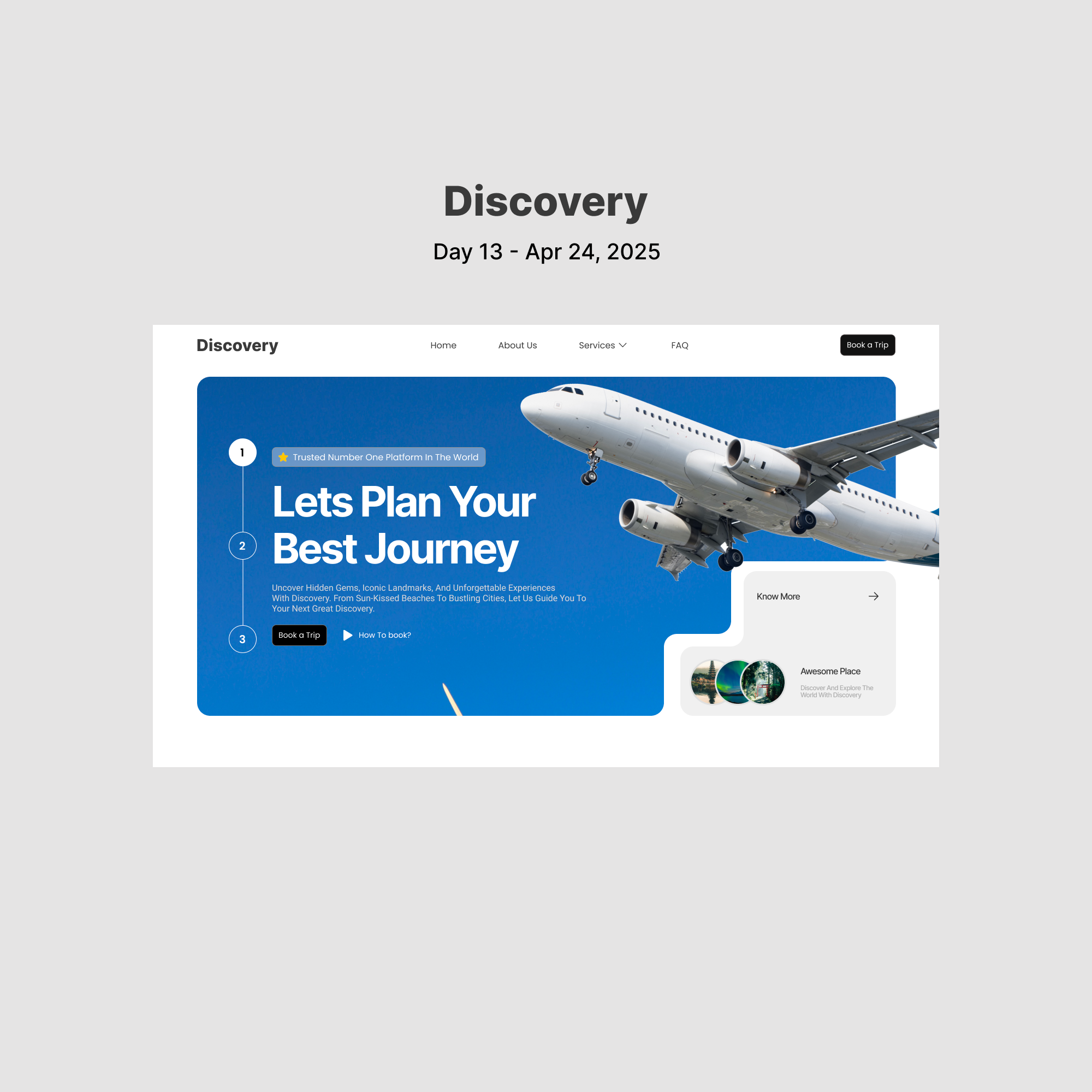 Discovery - Travel App Design figma hero web design landing page ui uiux design web design