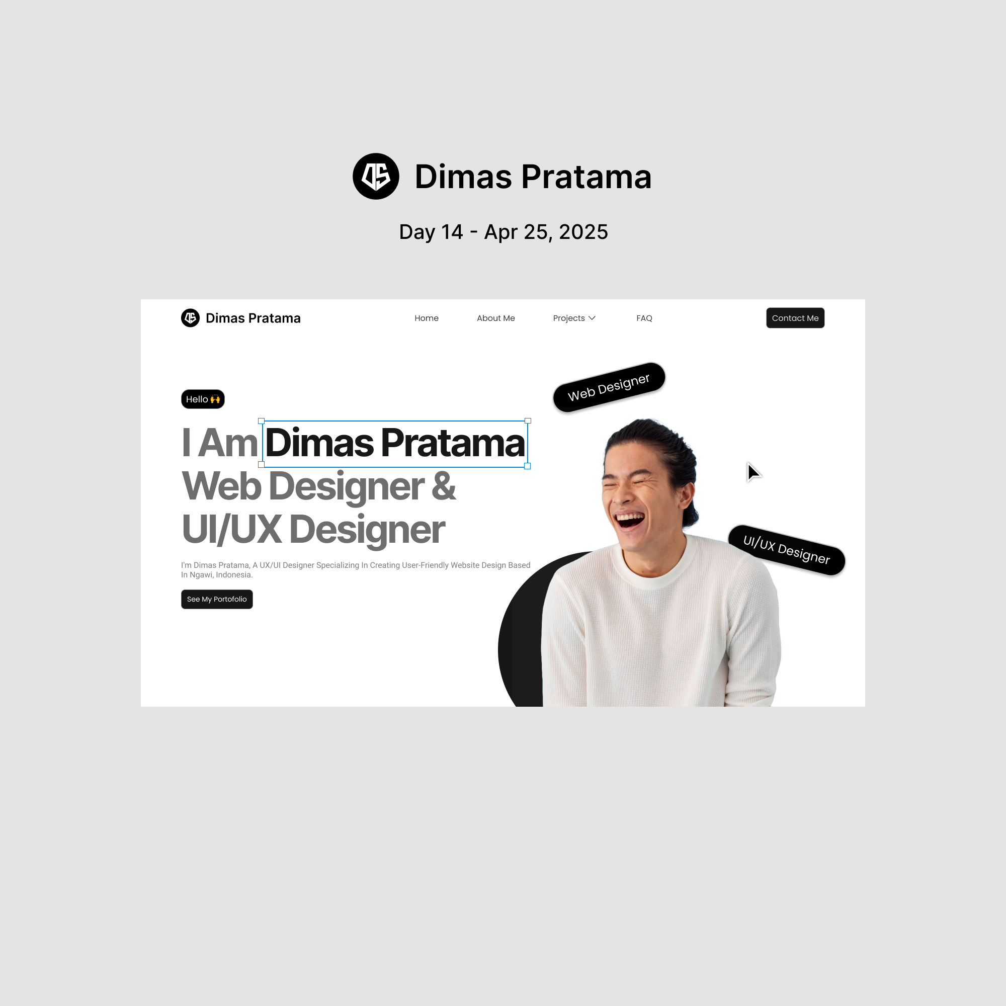 Dimas Pratama - Personal Web Portofolio hero web design landing page ui uiux design web design