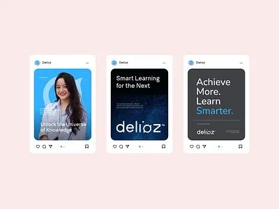 delioz - tutoring class | Social media poster academic bento grid branding branding guideline classroom design education exam feeds graphic design illustration instagram learning logo poster school social media student study visual identity