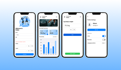 FitMe Health Tracker IOS UI design figma graphic design ios mobile app ui ui design user interface ux