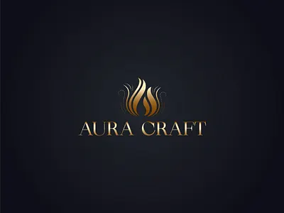 Aura Craft: Minimalist Logo with Gold Fire Flame abstract brand identity branding design design logo flat graphic design icon illustration logo logo design logos logotype luxury minimal minimalist modern logo simple timeless unique