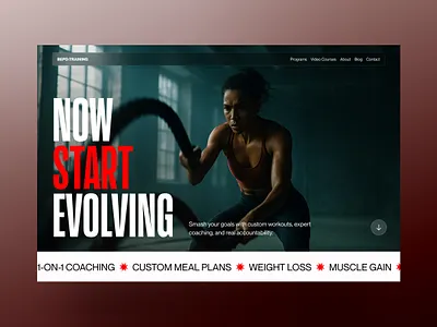 Personal Trainer Website - UI Design Exploration bold clean fitness fitness coach website personal trainer personal trainer ui personal trainer website web design website wellness
