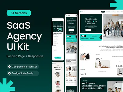 SaaS Landing Page UI Kit by Paperpillar branding company design illustration landing page logo saas ui ux website whitespace