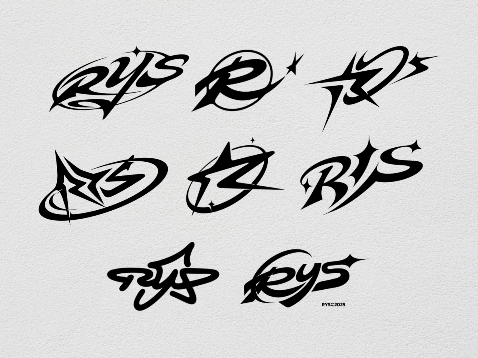 Example of Star Logo Initials Y2k Style