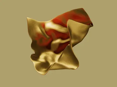 3D Design- Golden Flow 3d 3d composition 3d design 3d metallic gold 3d render 3d rendering 3d shape abstract art clean clean design digital art elegant fluid form golden color golden flow graphic design metallic gold modern modern art