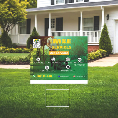 Lawn Care Services Yard Sign Design banner best graphic design