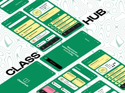 Class Hub-Daily Study Planner App UI branding classhub greenui minimaldesign mobileappdesign motion graphics studentlife studyapp ui uiux