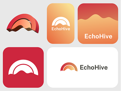 EchoHive logo concept branding design graphic design icon illustration illustrator logo typography vector