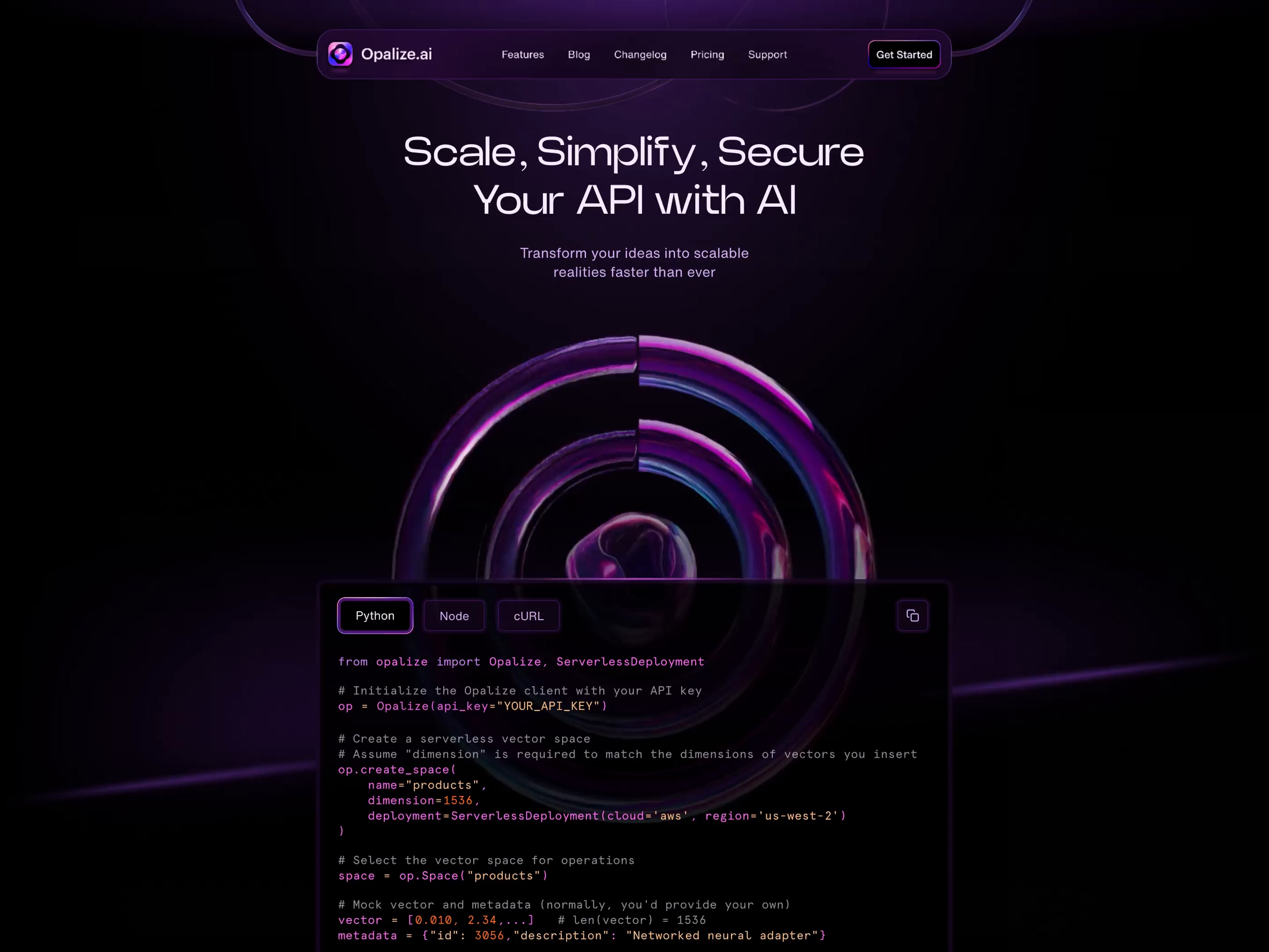 Example of Landing Page With 3D Motion Elements 