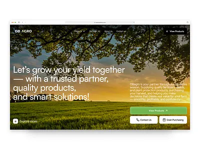 Landing page for Agricultural niche agriculture branding design futuristic graphic design illustration landing page logo modern ui ux vector web