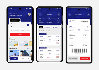 Bus & Hotel Booking System android design app app design application design branding busbooking dormitory booking graphic design hotel booking iso app design room booking travel booking ui ui design uiux uiux design user experience design user interface
