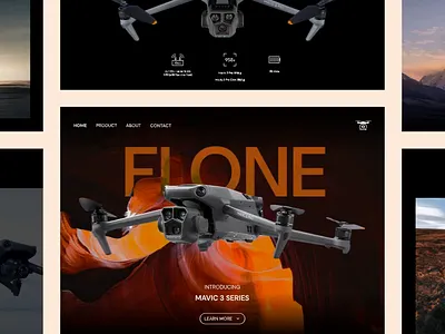 FLONE — Modern Drone Landing Page UI branding clean dribbble drone figma font landing page orange plane robot technology toy typography ui ui design ui ux ux ux design visual identity yes