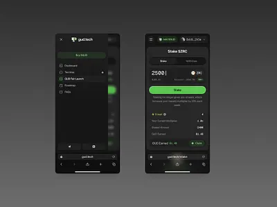 🧃Gud.tech - Mobile abstract atomize branding crypto design system illustration logo mobile navigation typography ui web3