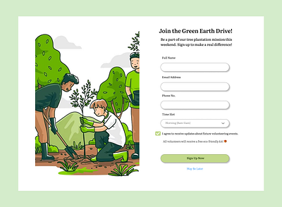 Sign-up Page UI-Volunteer Event