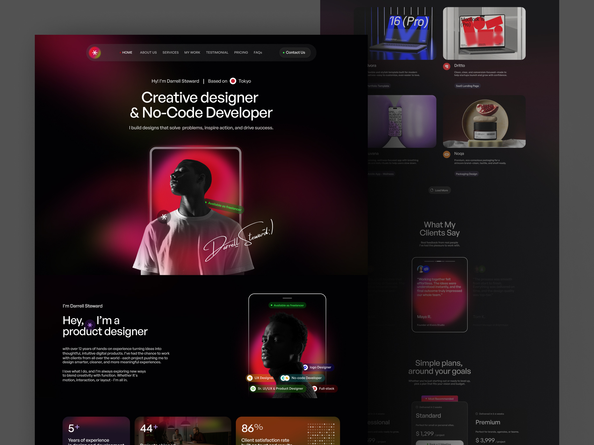 Example of Webflow/Framer Template Customizing