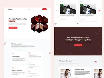 Voderhost – Web Development Service UIUX Design behance daily ui desktop ui figma inspiration landing page minimal ui mobile ui ui ui design web development website development
