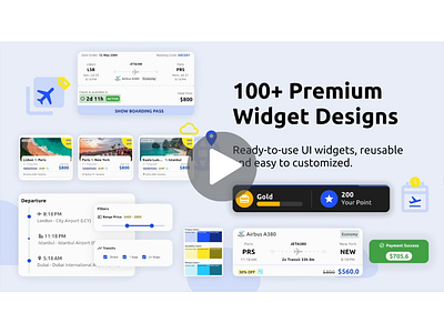 Mobile UI Widgets airlines airplane android animation app apps booking corporate filter flight ios mobile mobile apps motion graphics payment ticketing ui ux web app widgets