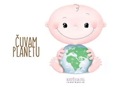 I protect the planet. baby ecology nature protection planet save