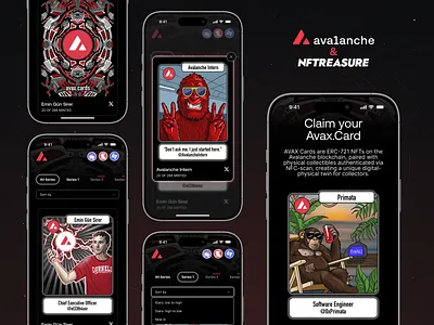 AVAX cards website avalanche avax blockchane cards crypto design desktop mobile nft responsive tablet ui ux