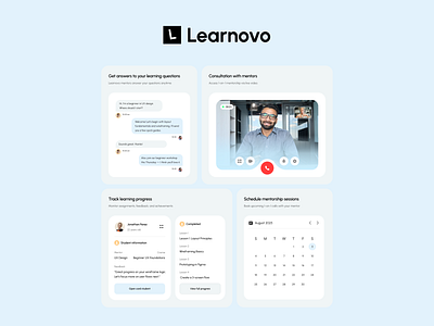 Learnovo – Mentorship Features Overview edtech learningplatform mentorship uiinspiration uxui webdesign