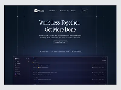 Landing Page Concept Design branding card design dark mode dark mode website design illustration landing page minimal minimal website design saas website ui ui design web design website template website ui