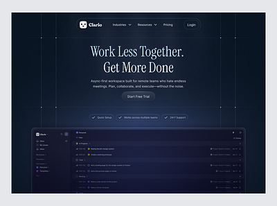 Landing Page Concept Design branding card design dark mode dark mode website design illustration landing page minimal minimal website design saas website ui ui design web design website template website ui