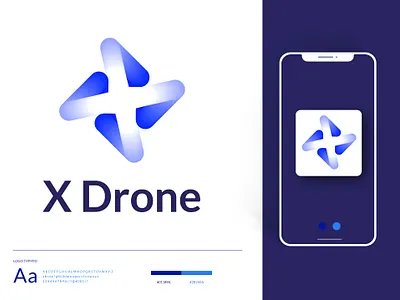 X drone logo 2d abstract app icon branding branding identity business creative logo design drone gradient letter logo logo logo work modern modern logo symbol tech x x letter mark