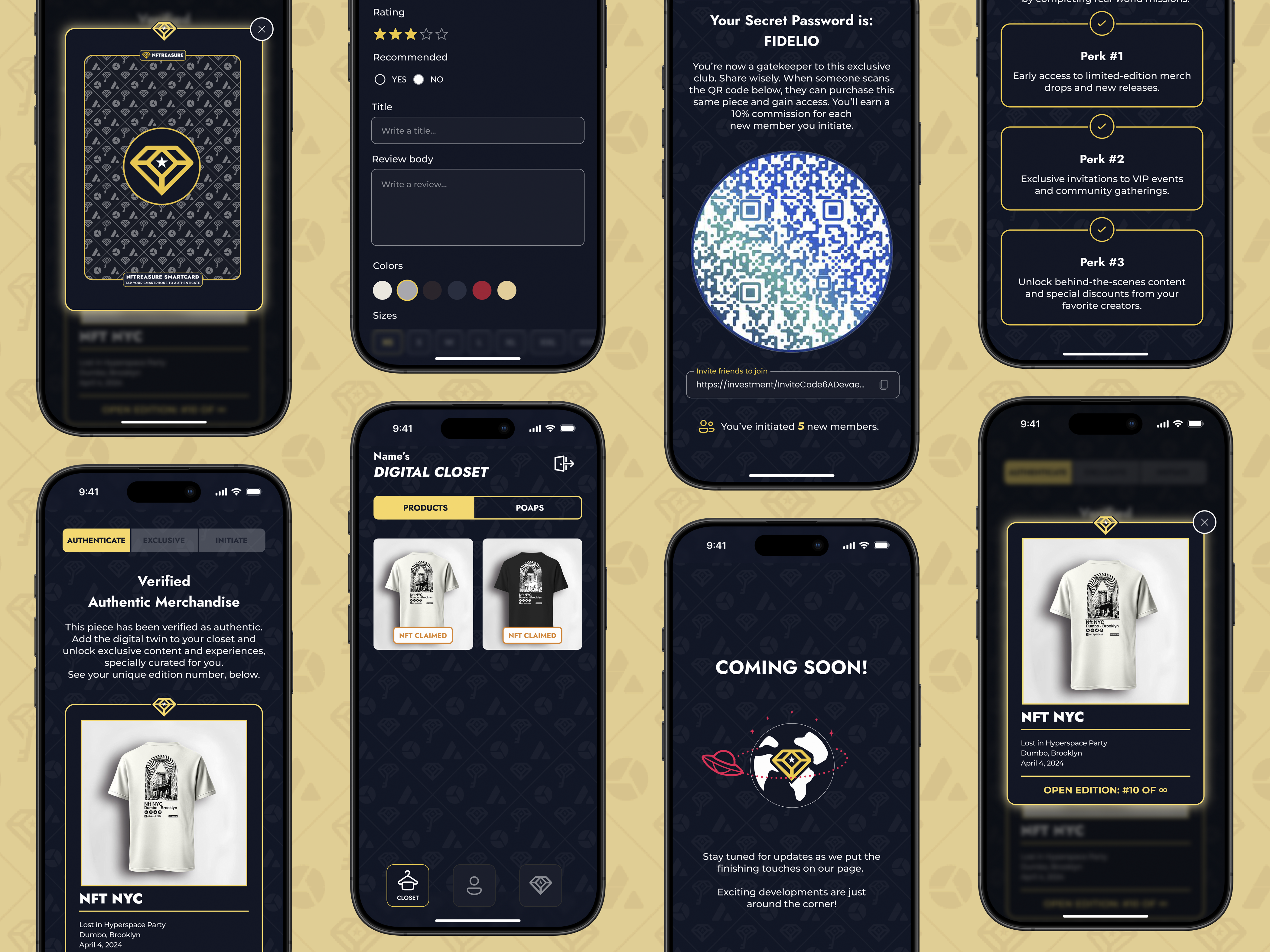 TRESR NFC experience app app blockchain cards crypto design mobile mobile app nfc nft ui ux uxui
