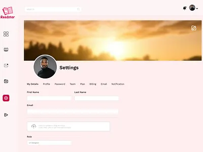 Setting Page desktop landing page uiux user experience user interface