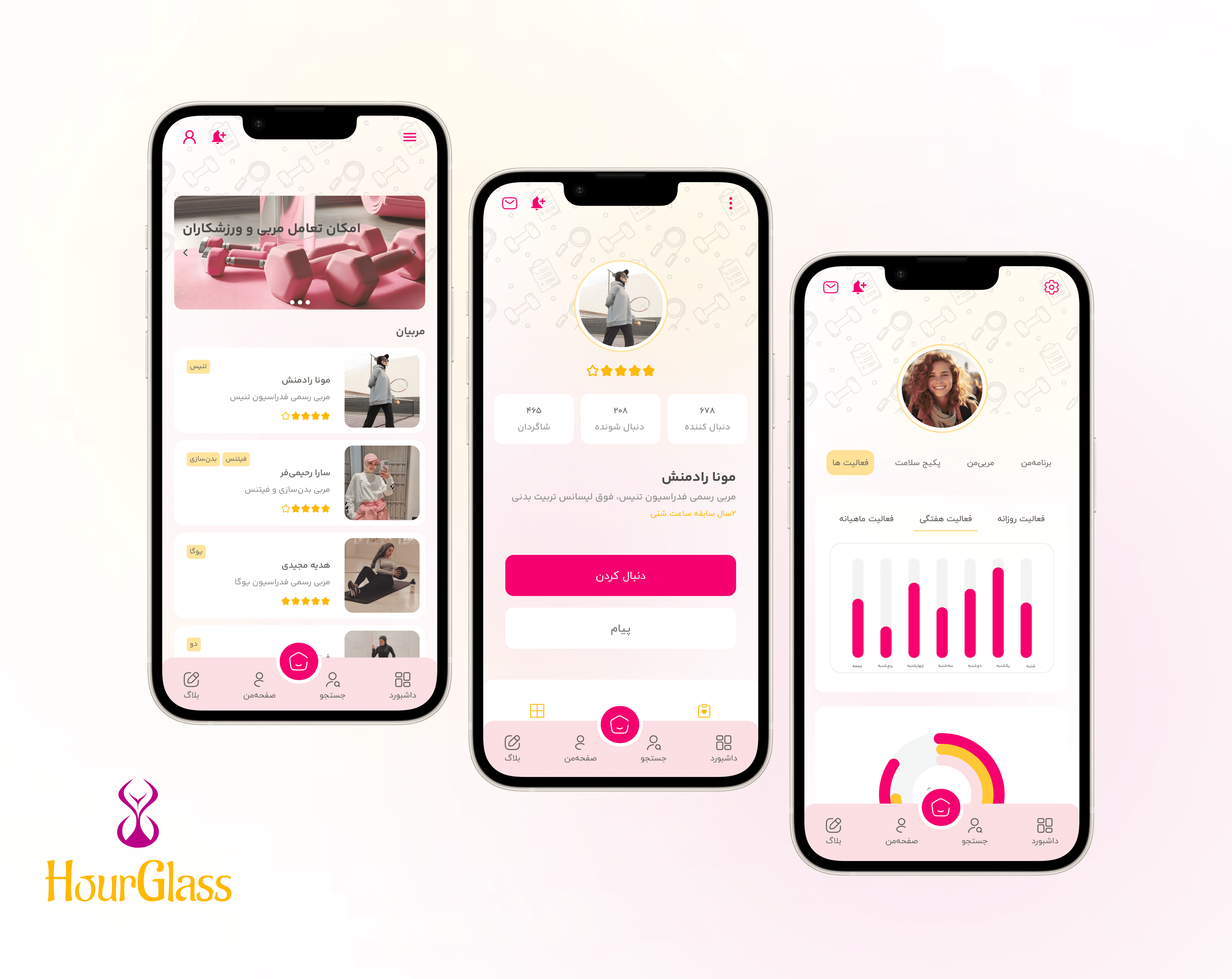 Hourglass app graphic design ui ux