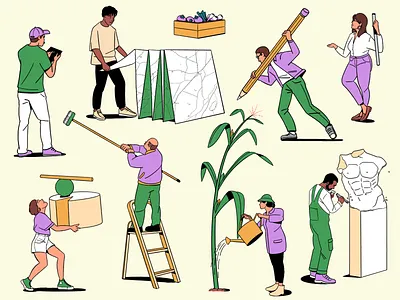 PTCE society illustration ambiant character design fagostudio illustration people texture