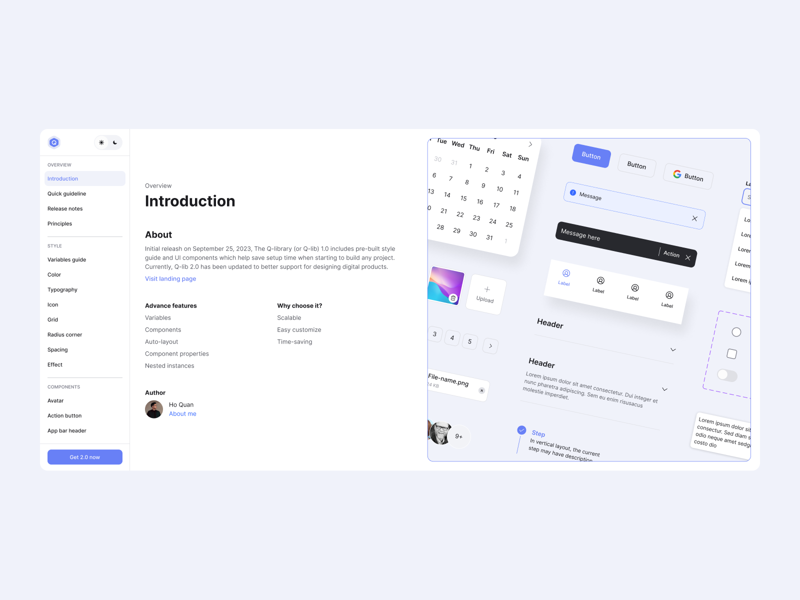The Q-library 2.0 preview animation animation design ui uxui visual design web design