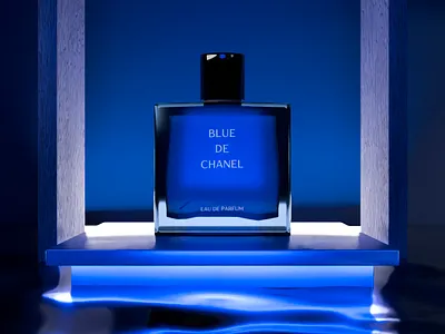 3D Channel Perfume 3d blue channel graphic design perfume